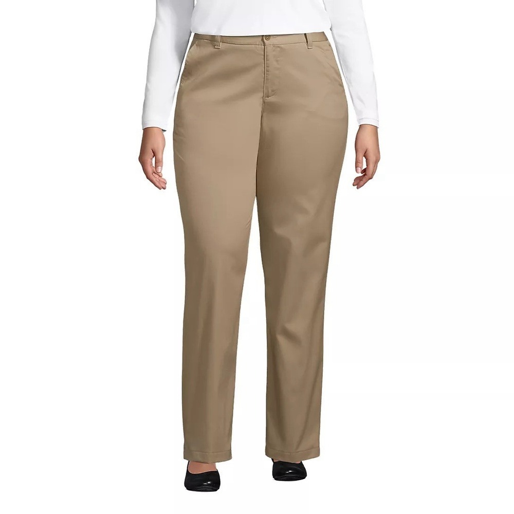 Lands End Women's 22W (44x30) Plus Size High Rise Classic Straight Leg Chino NEW